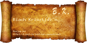 Biach Krisztián névjegykártya
